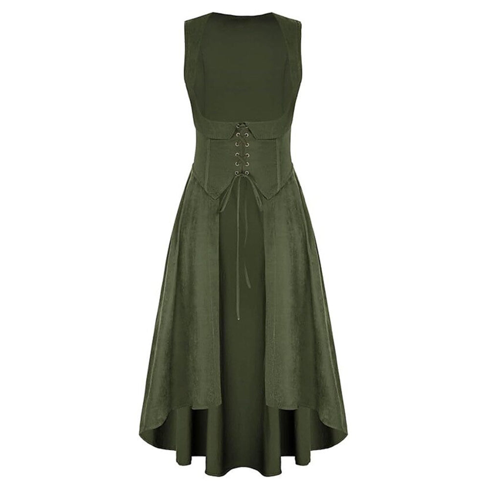 Renaissance Costume U-Neck High-Lo Overdress Tank