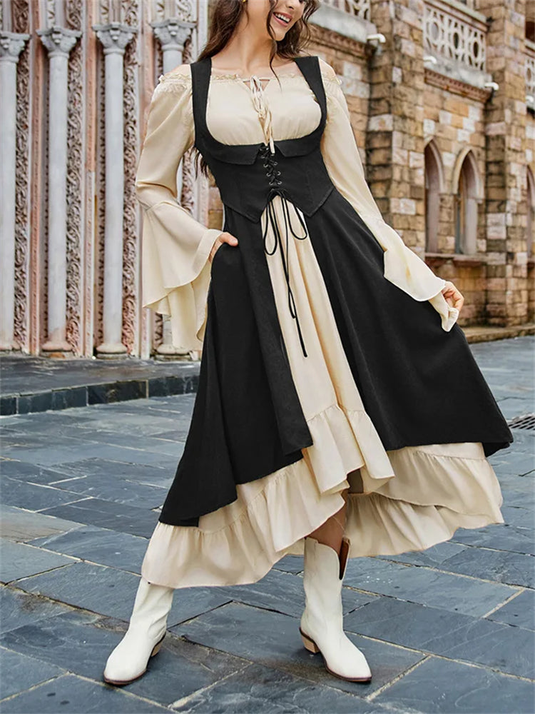 Renaissance Costume U-Neck High-Lo Overdress Tank