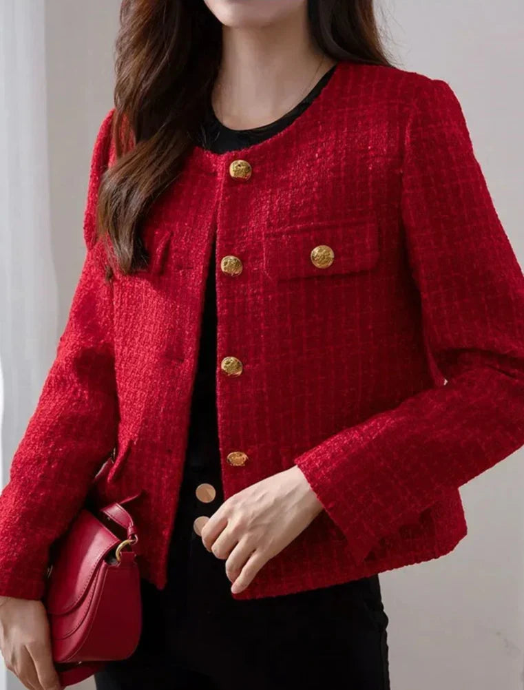 Bouclé-Blazer für Damen – Trendige Cropped Übergangsjacke