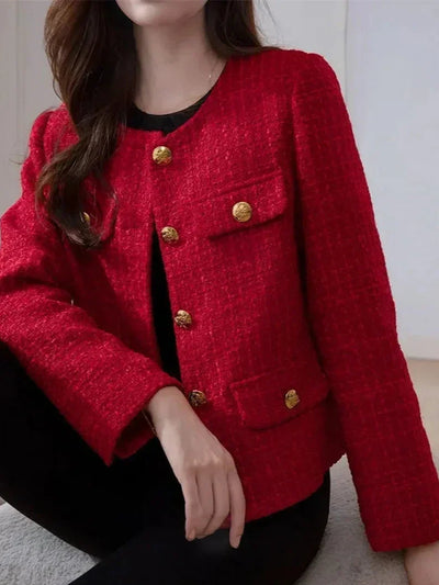 Bouclé-Blazer für Damen – Trendige Cropped Übergangsjacke