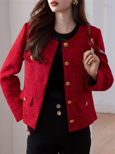 Bouclé-Blazer für Damen – Trendige Cropped Übergangsjacke