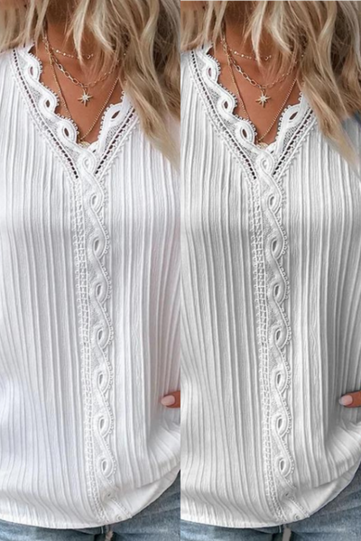 Heidi-Mode | Stilvolles V-Ausschnitt Spitzenoberteil