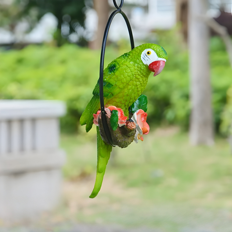 ParrotWhisper Dekor - Dekorative Papagei Baum Statue zum Hängen