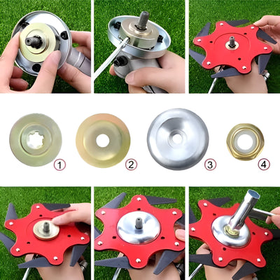 Rasentrimmerkopf mit 6 Klingen – Robuster Stahl für effektives Schneiden