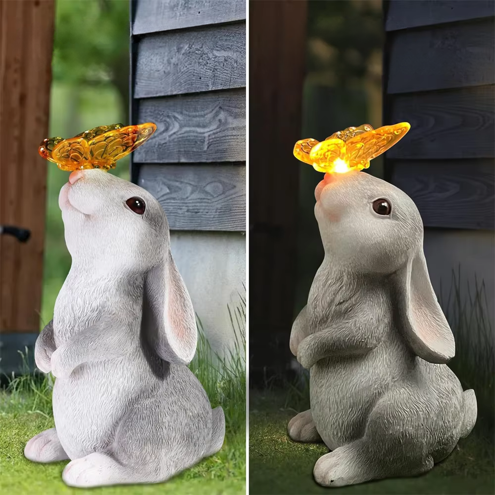 GlowHopper Light - Solar-Hasenstatue LED-Leuchte