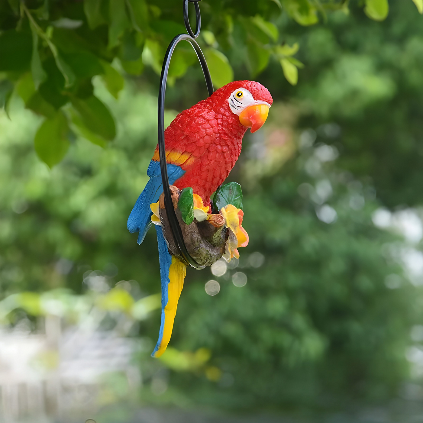 ParrotWhisper Dekor - Dekorative Papagei Baum Statue zum Hängen
