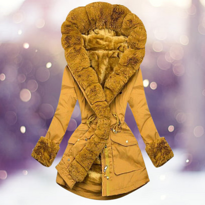 Aura Eleganz | Stilvoller Wintermantel mit Plüschkragen