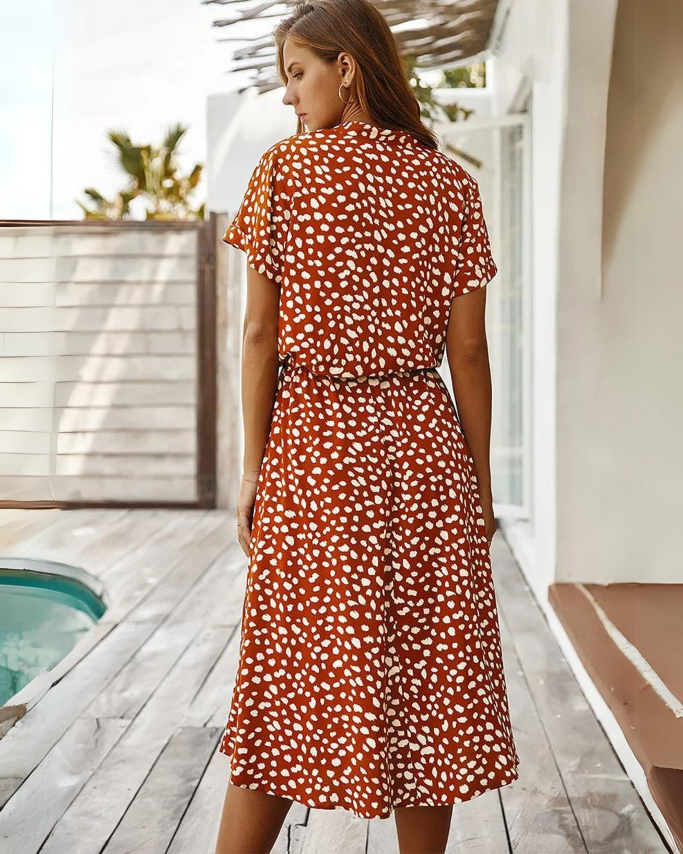 Heidi-Mode | Vintage Gedrucktes Midi Kleid