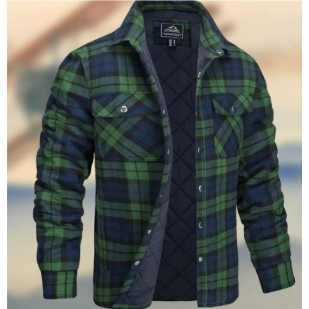 Herren Knopf Daunen Warme Hemd Jacke | Langarm