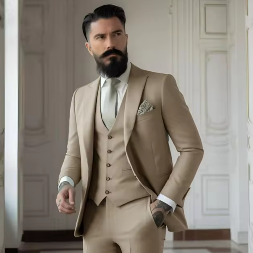 Herren 3-teilig Elegant Hochzeitsgast Anzug Set | Formell