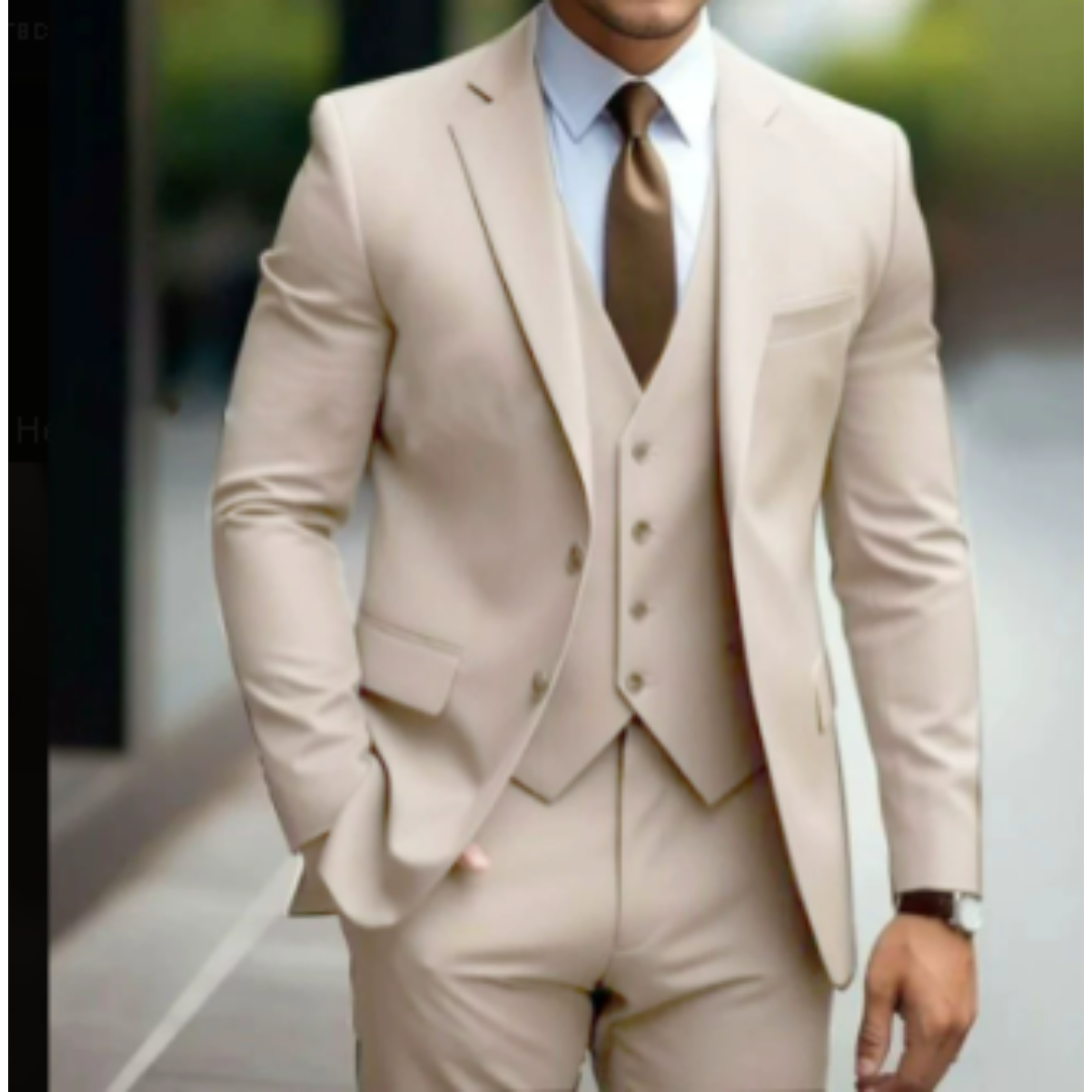 Herren Formell Hochzeitsgast Anzug 3-teiliges Set | Schlanke Passform