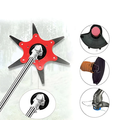 Rasentrimmerkopf mit 6 Klingen – Robuster Stahl für effektives Schneiden