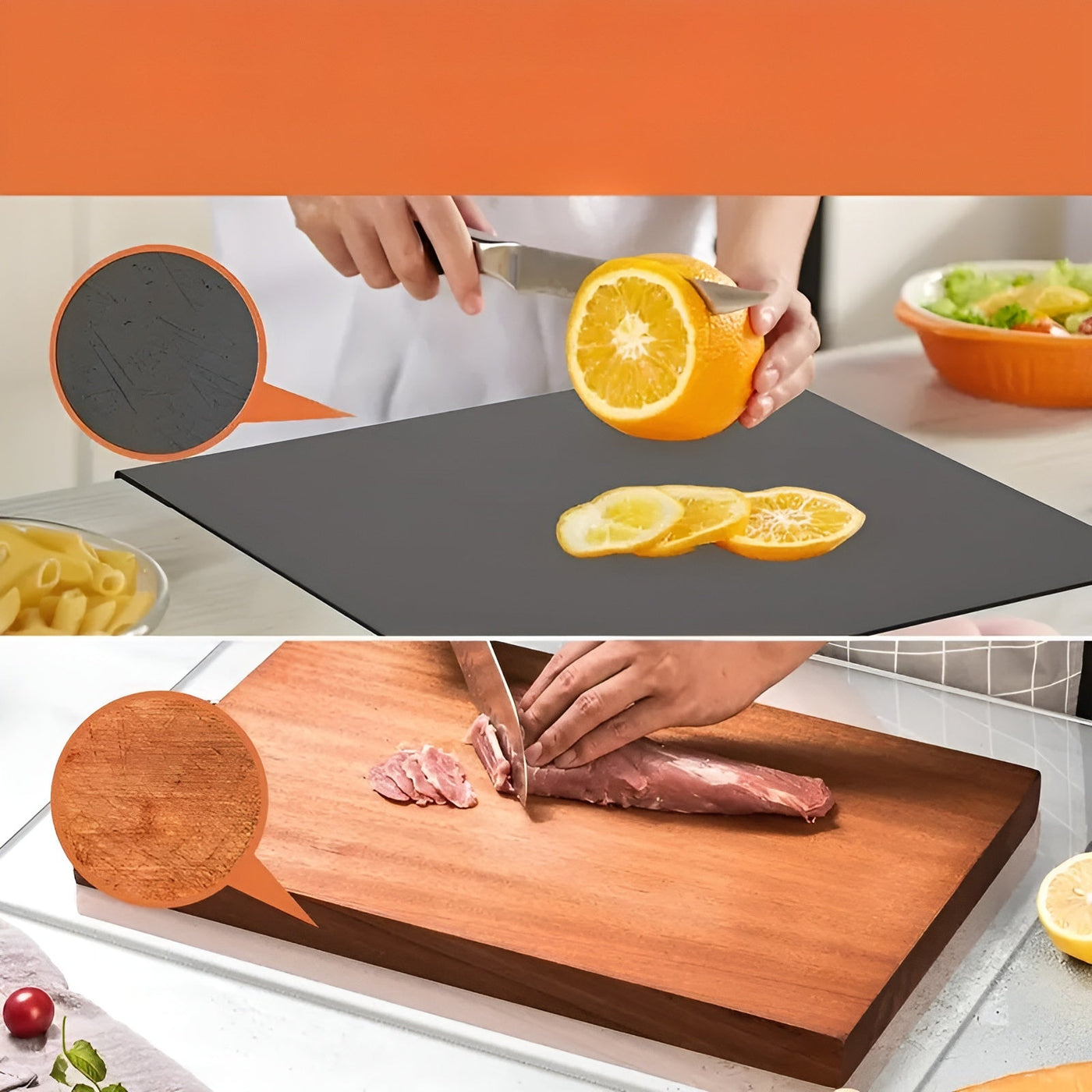 Schneidebrett mit rutschfester Unterseite – Vielseitig, Für jede Küche Geeignet