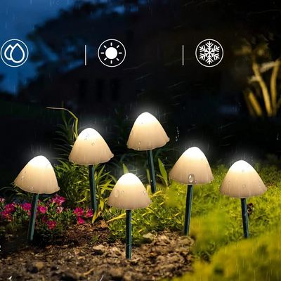 BrightPath Light - 10-Teilige Wasserdichte Solar-LED-Pilzleuchte