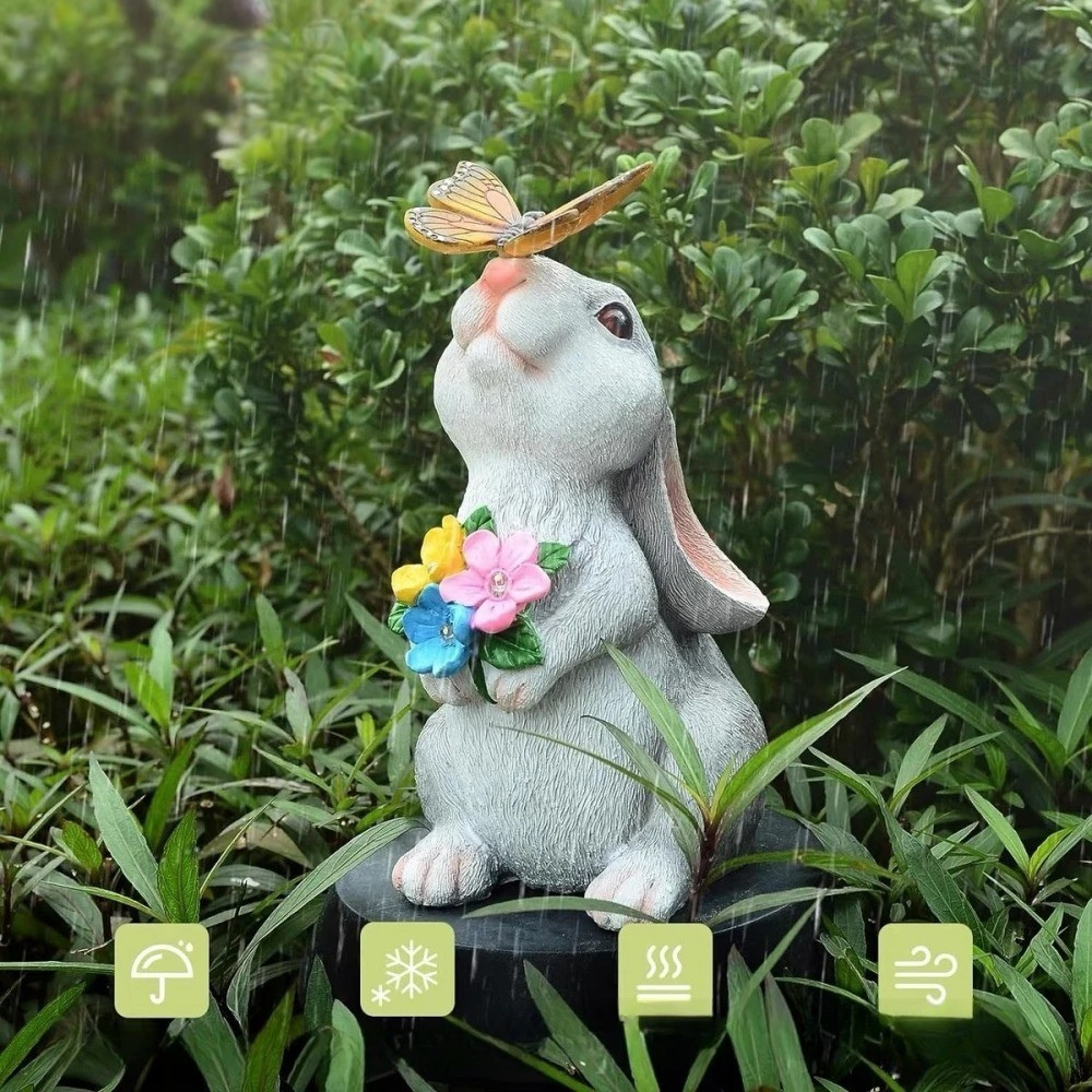 GlowHopper Light - Solar-Hasenstatue LED-Leuchte