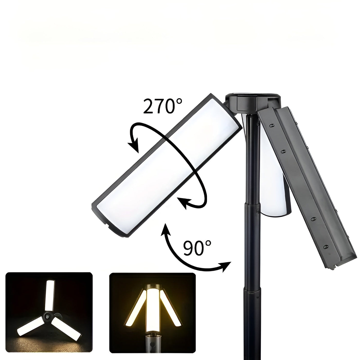 LED Campinglampe mit USB – Faltbar & Wiederaufladbar | 270° Schwenkarm & Mehrere Lichtmodi