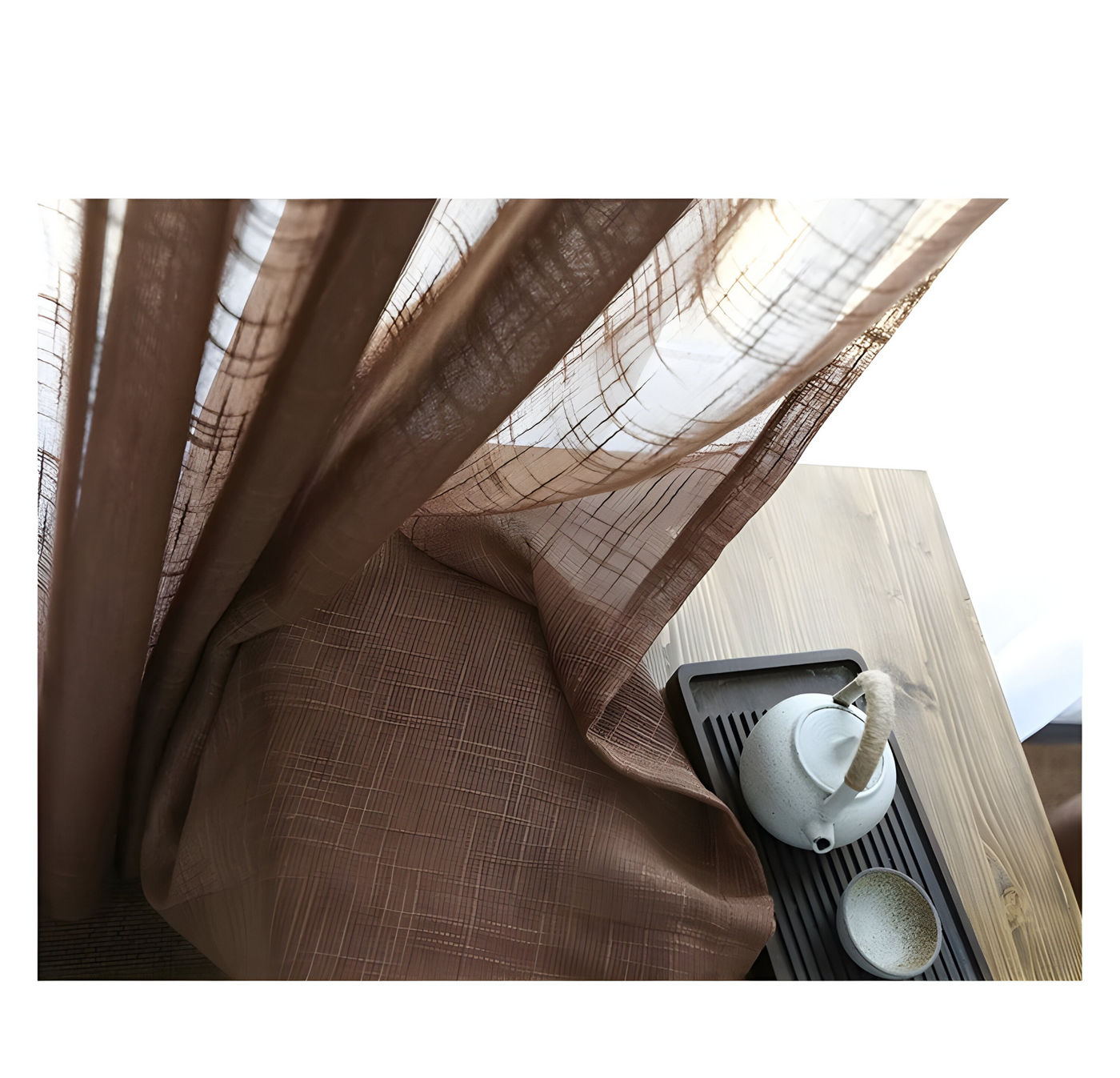 HikariVeil Vorhänge - Japan-Stil Halbdurchsichtige Sichtschutzvorhänge