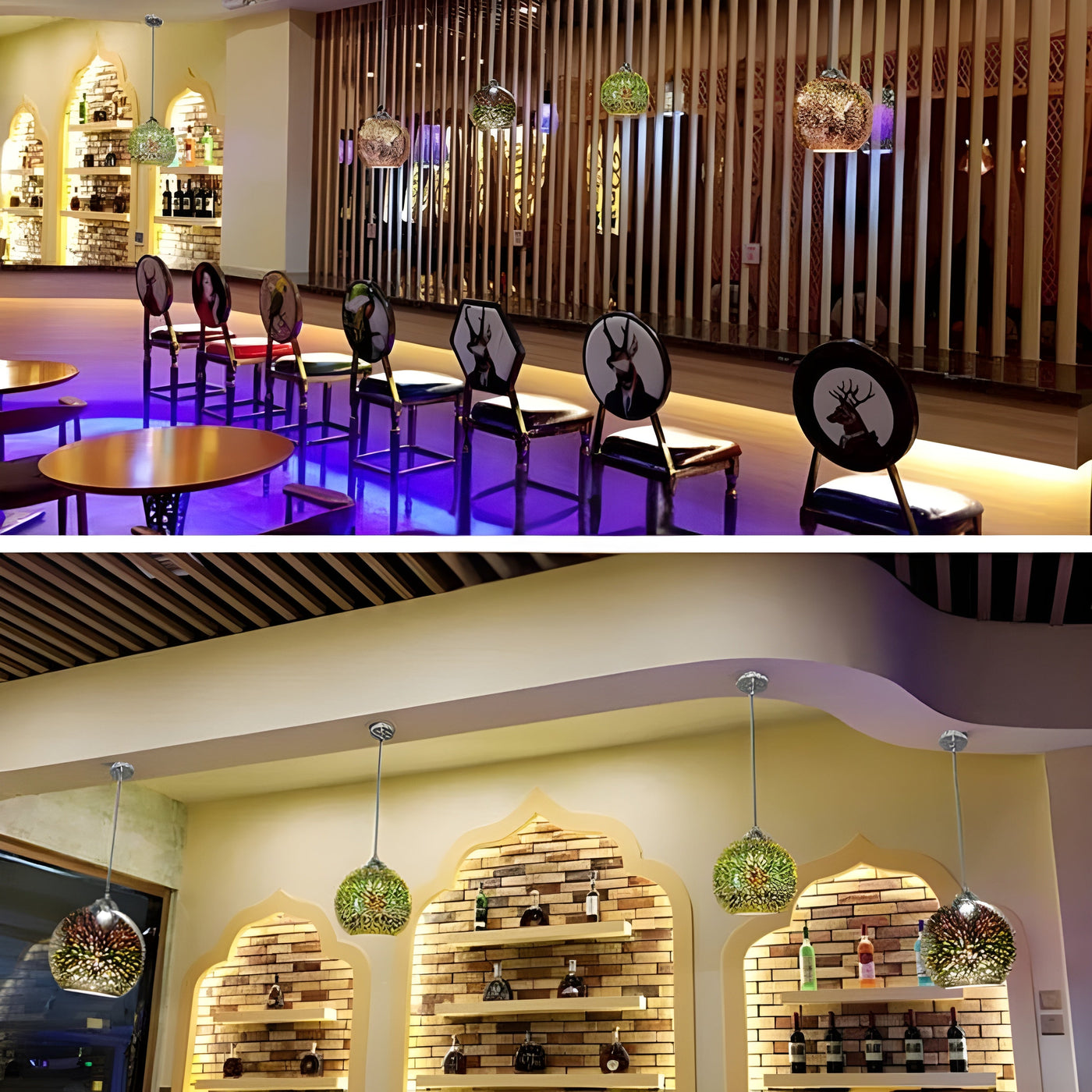 Pendelleuchte mit Feuerwerkseffekt – Dekorative 3D-Glaslampe für gemütliches Wohnzimmer