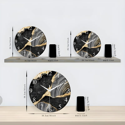 CrownQuartz Clock - Moderne Marmor-Wanduhr