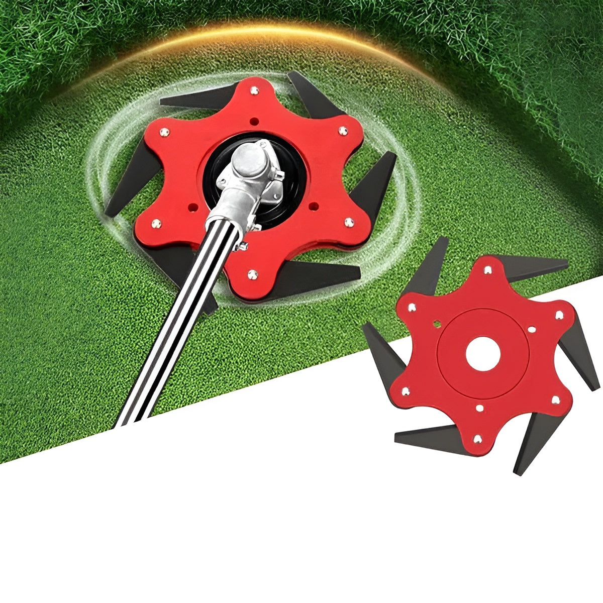 Rasentrimmerkopf mit 6 Klingen – Robuster Stahl für effektives Schneiden