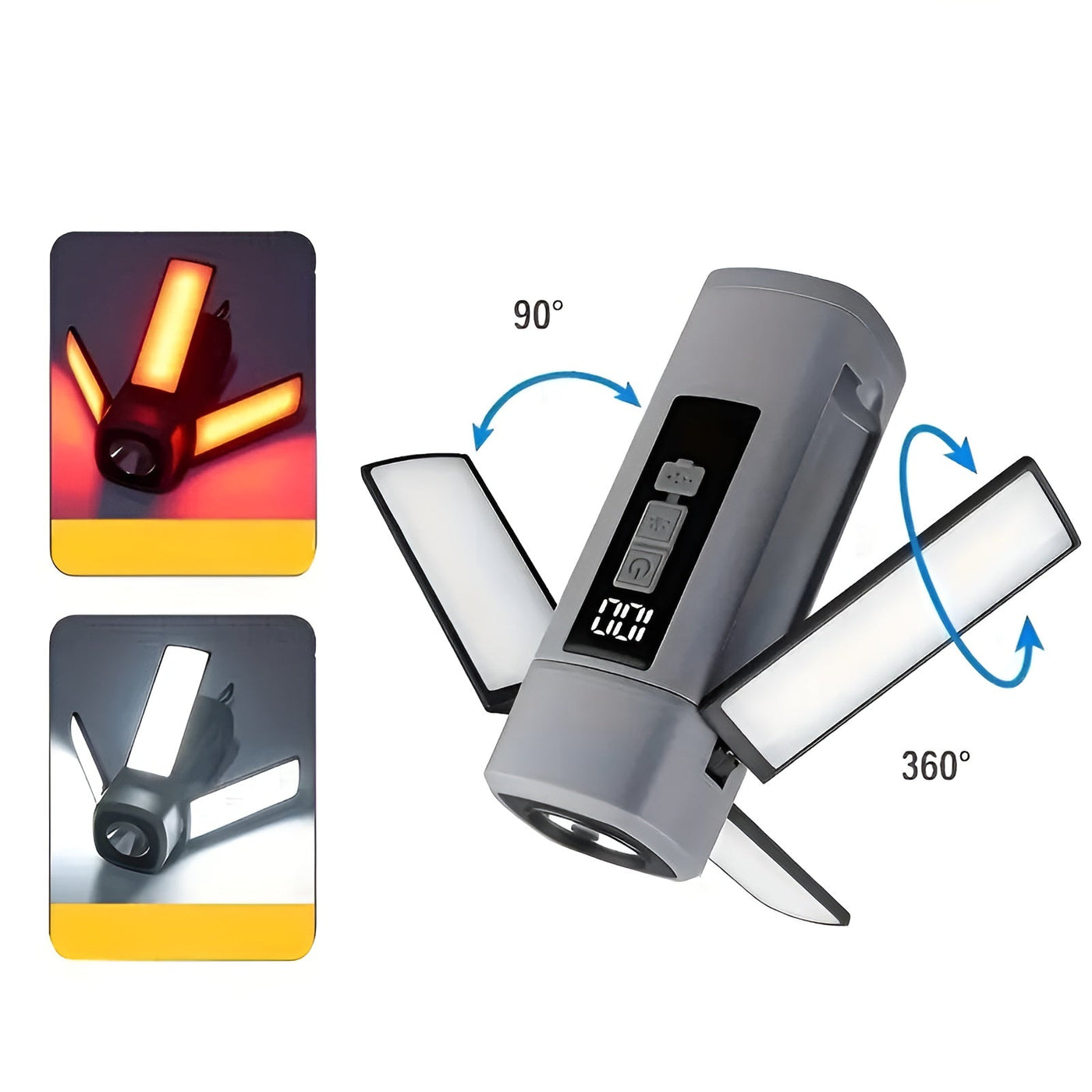 Campinglampe mit USB-Aufladung – Tragbar & 360° drehbar | Ideal für Outdoor & Notfälle
