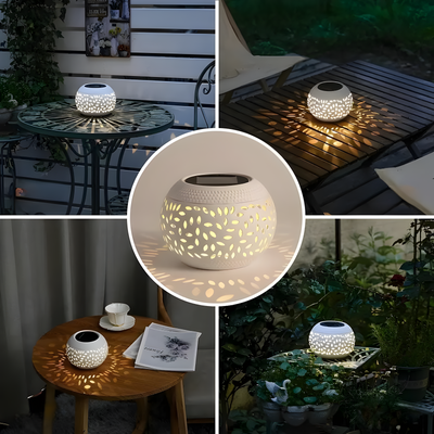 Solartischlampen – Dekoratives Ausgehöhltes Design für Garten & Balkon (2er-Set)