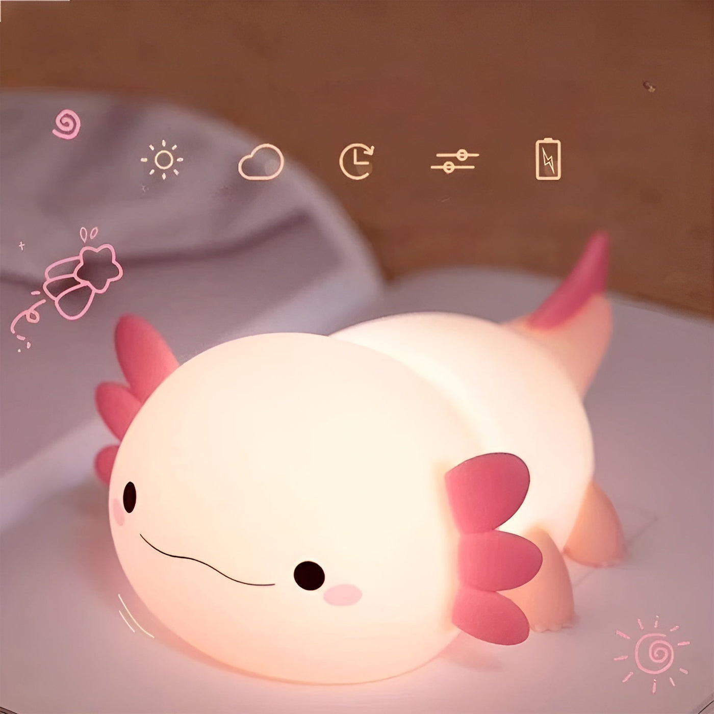 Kinder-Nachttischlampe in Rosa –  Perfekt als Nachtlicht für Mädchenzimmer