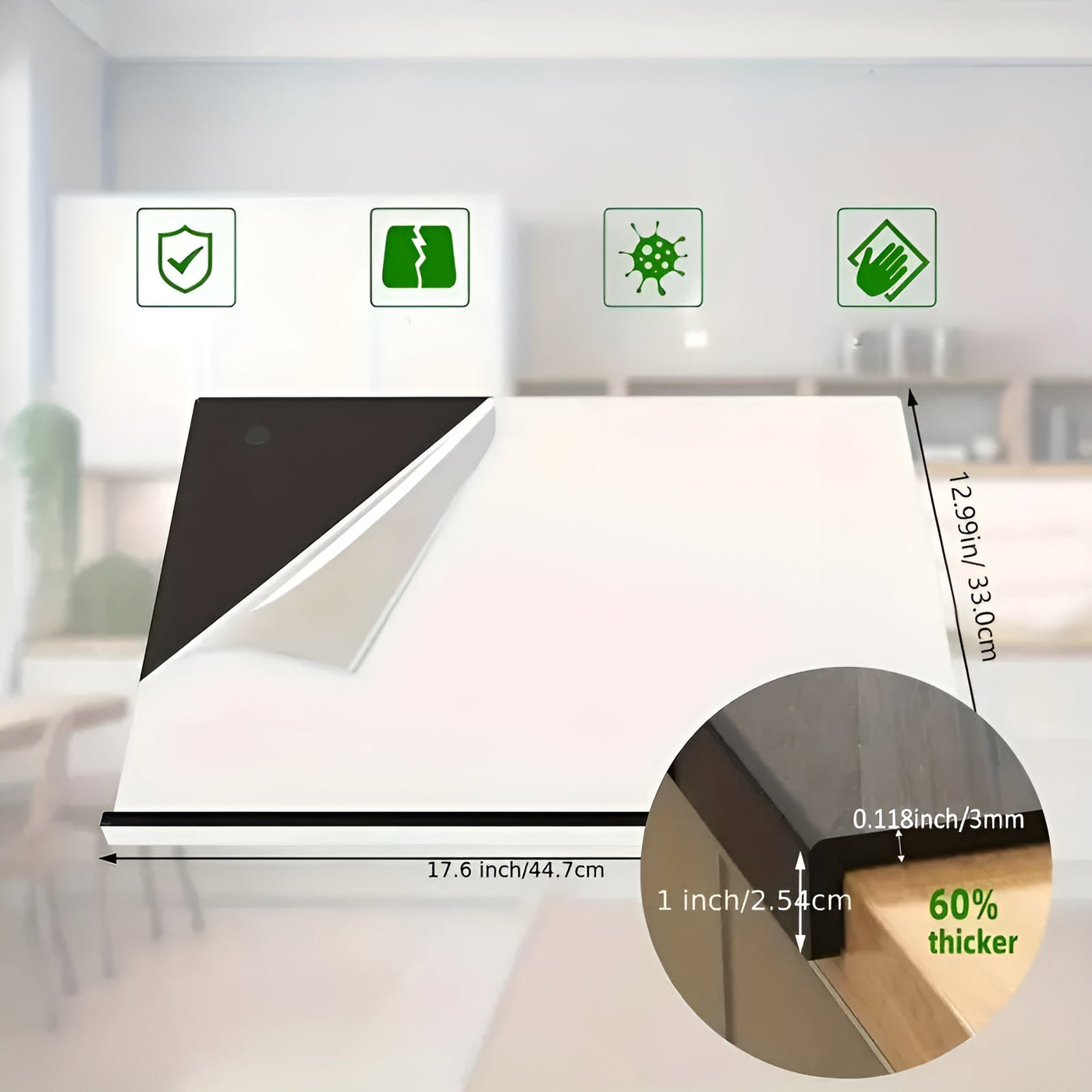 Schneidebrett mit rutschfester Unterseite – Vielseitig, Für jede Küche Geeignet