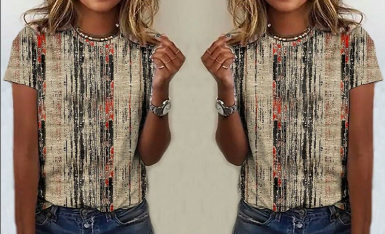 Heidi-Mode | Casual Vintage Bedrucktes T-Shirt