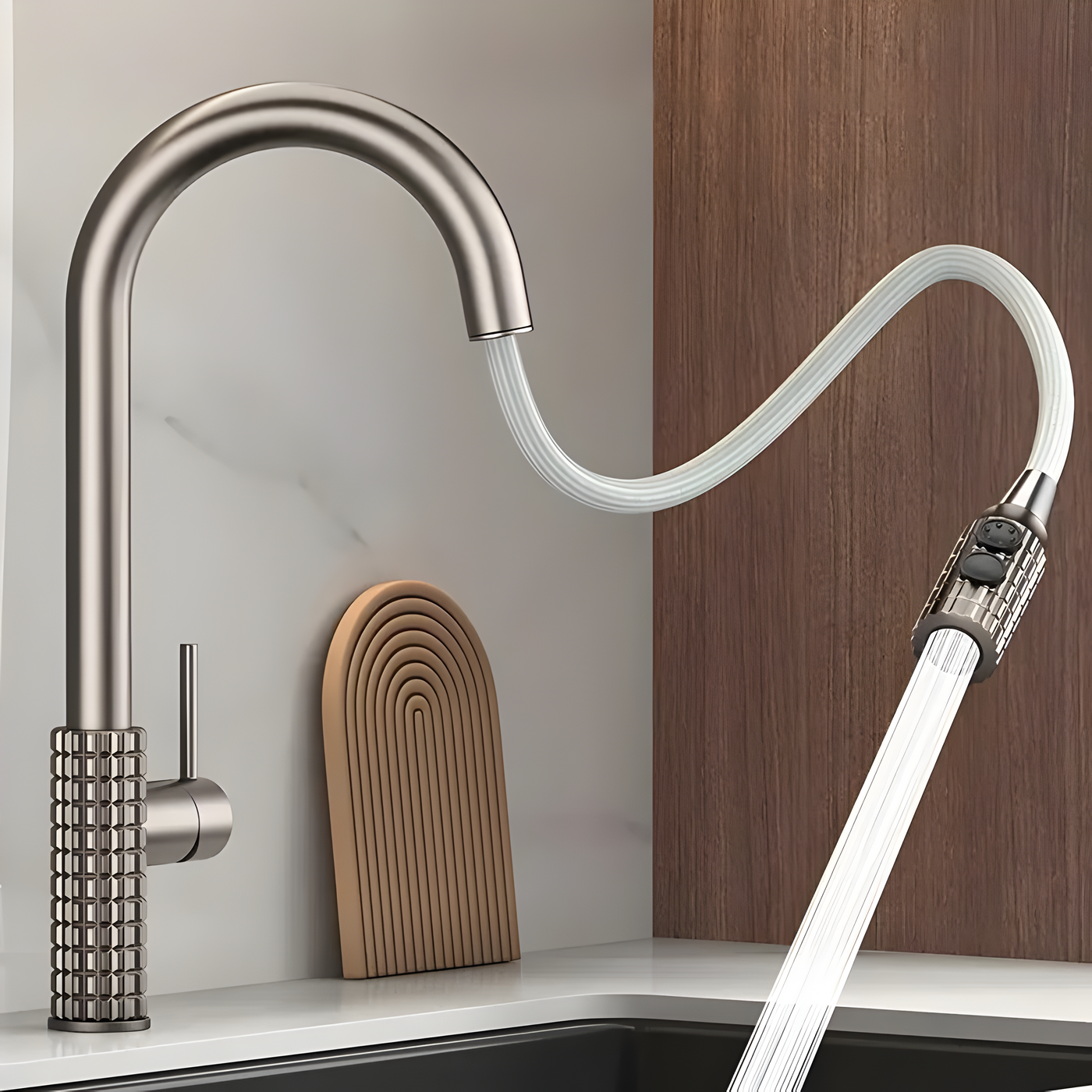 QuintaFlow - Hoher Bogen Metall Küchenarmatur