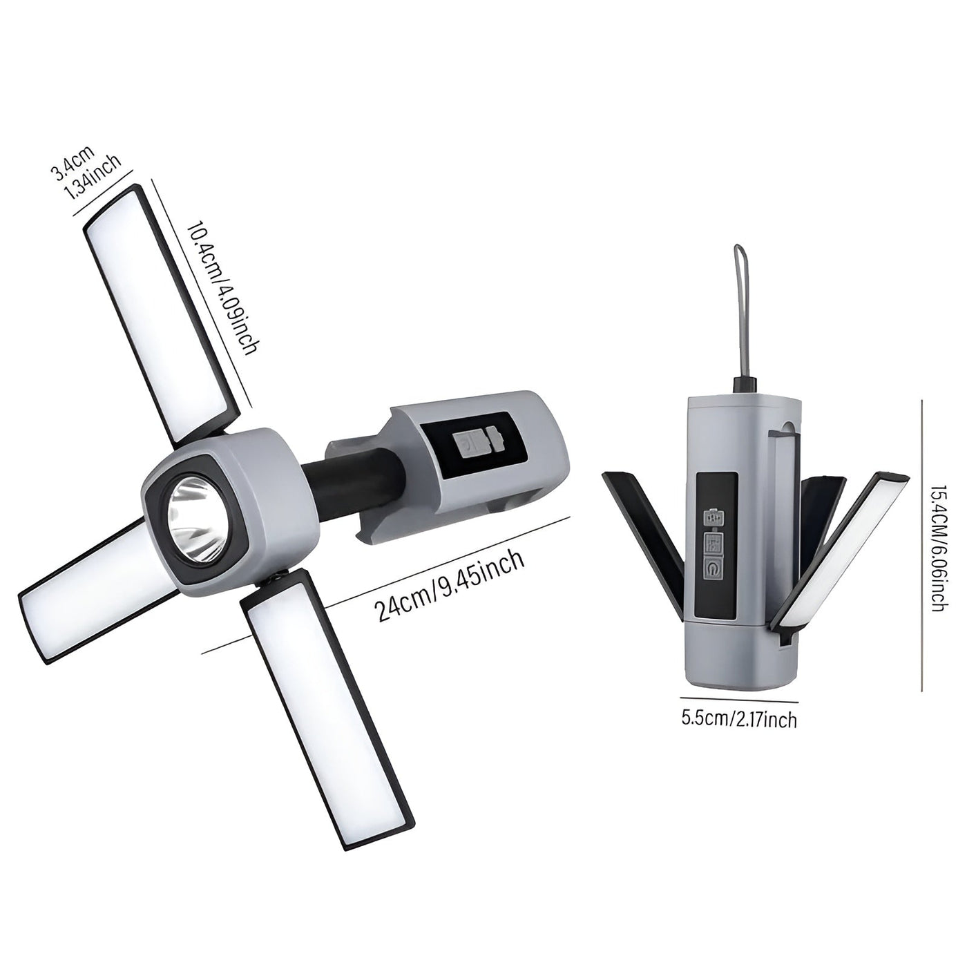 Campinglampe mit USB-Aufladung – Tragbar & 360° drehbar | Ideal für Outdoor & Notfälle