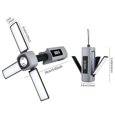 Campinglampe mit USB-Aufladung – Tragbar & 360° drehbar | Ideal für Outdoor & Notfälle