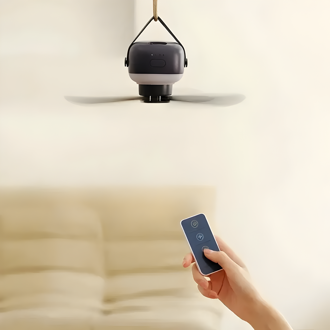 BreezeNova - Tragbare Deckenventilatorleuchte mit Fernbedienung