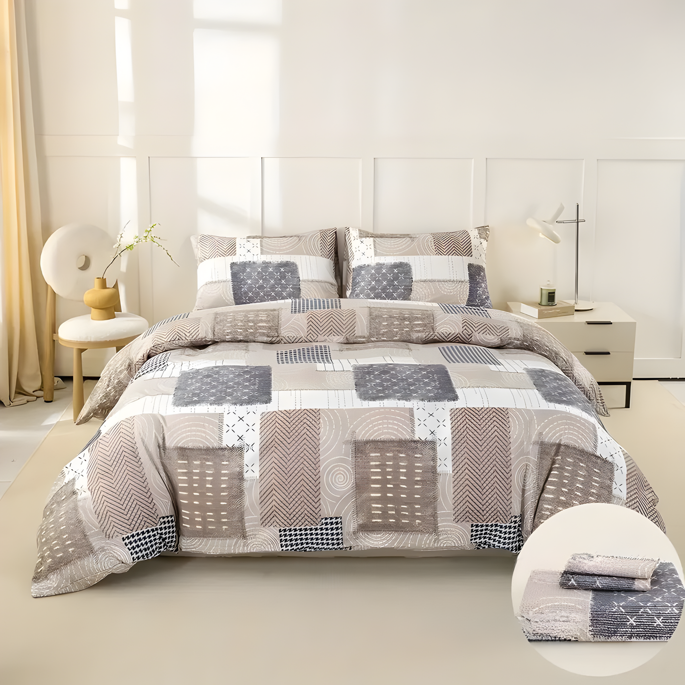 PlushNest Bettdecke Set - 3pcs Weich & Gemütlich Bettbezug Set