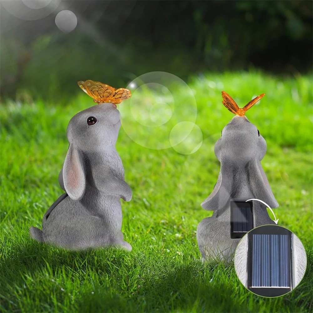 GlowHopper Light - Solar-Hasenstatue LED-Leuchte