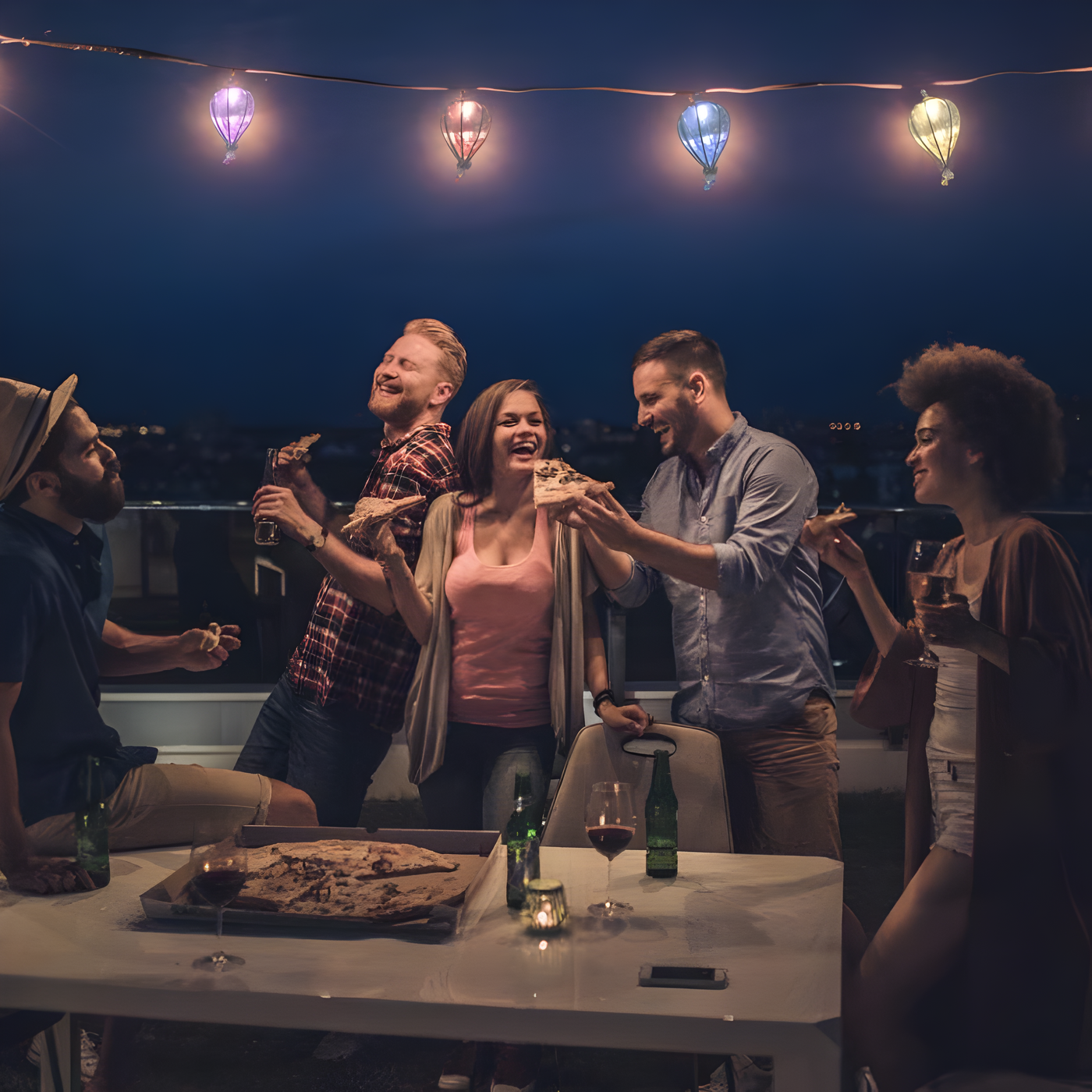 FeierFlare - Mehrfarbige Hängende Lichterkette