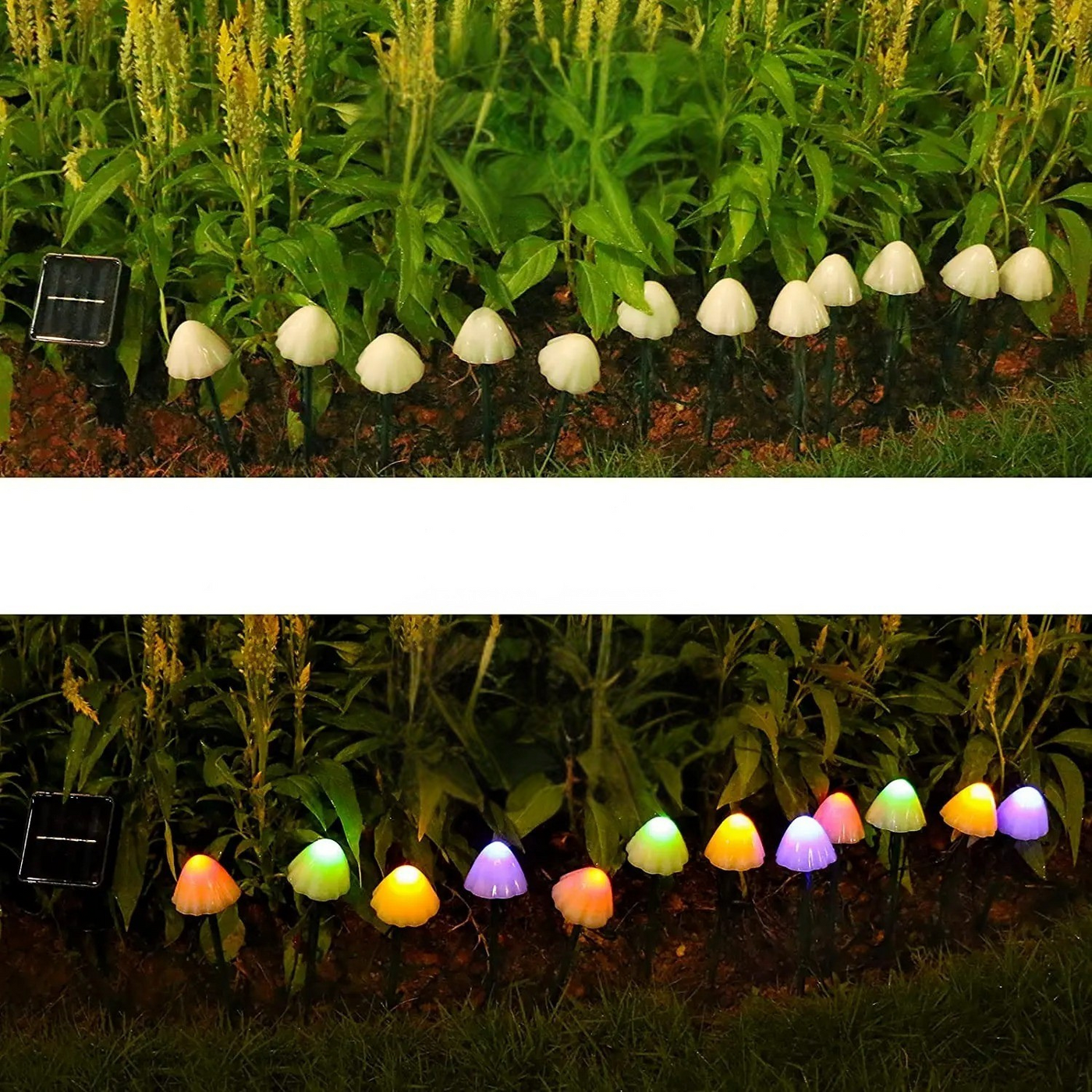 BrightPath Light - 10-Teilige Wasserdichte Solar-LED-Pilzleuchte