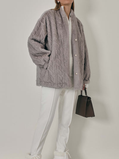 Cassiel | Vail Schicker Strickjacke-Mantel aus Pelz