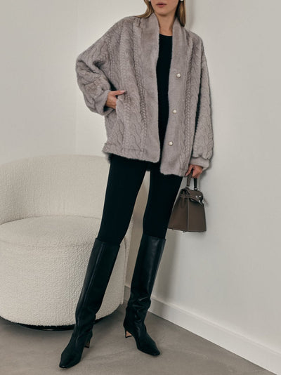 Cassiel | Vail Schicker Strickjacke-Mantel aus Pelz