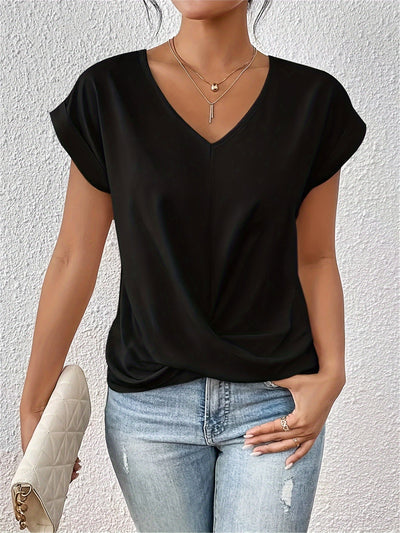 Tunika Shirt für Damen – Luftiges V-Ausschnitt Top für den Sommer