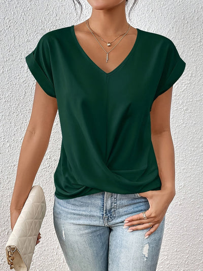 Tunika Shirt für Damen – Luftiges V-Ausschnitt Top für den Sommer