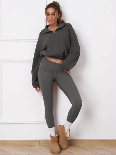 Retaria | Wärmendes Fleece-Yoga Set für Damen Winter