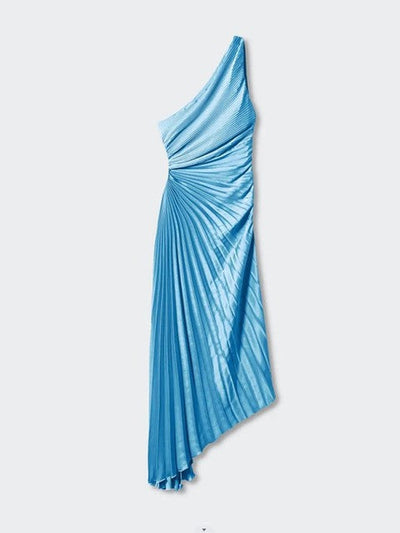 Heidi-Mode | Elegante Plissékleid Mit Einem Schulter