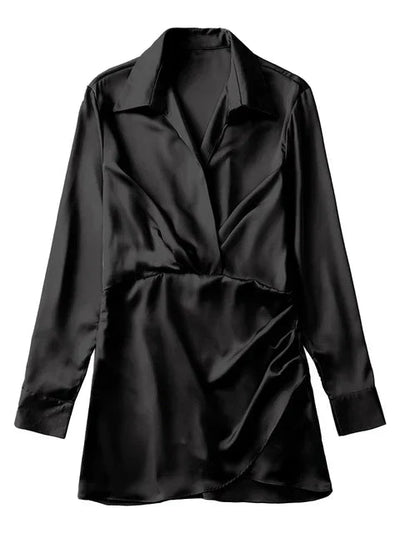 Sabine | Satin Abendkleid mit V Ausschnitt