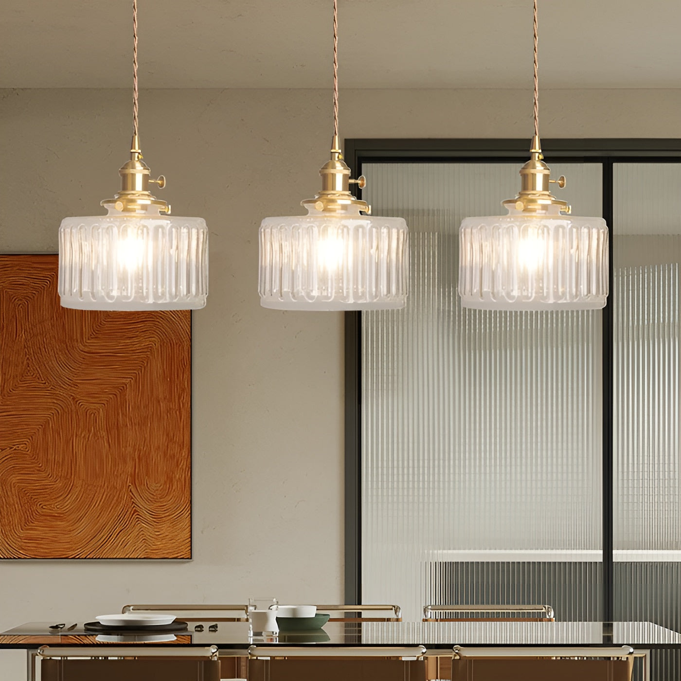 Kupfer-Hängeleuchte aus Glas – Moderne LED Lampe | Für Wohnzimmer & Schlafzimmer