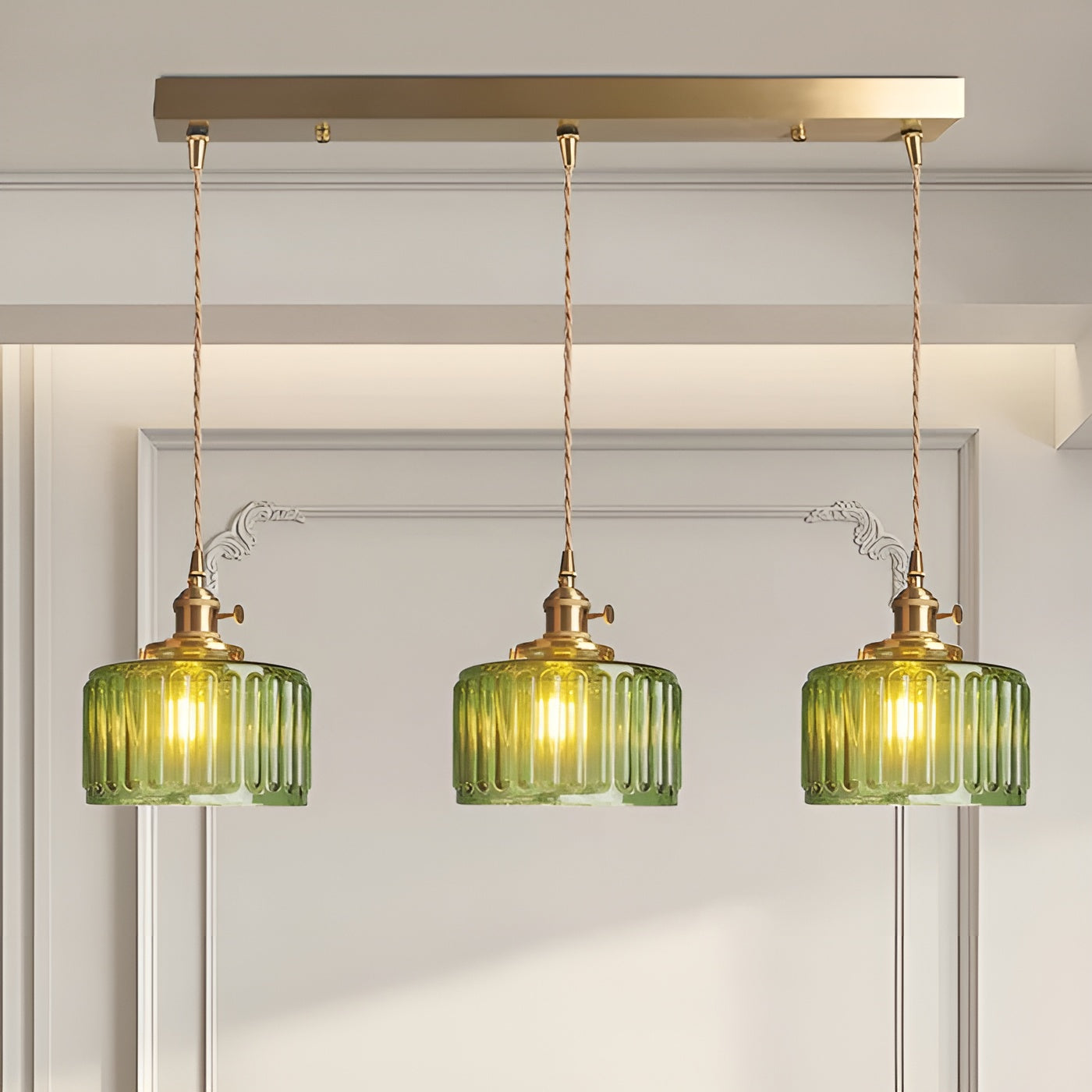 Kupfer-Hängeleuchte aus Glas – Moderne LED Lampe | Für Wohnzimmer & Schlafzimmer