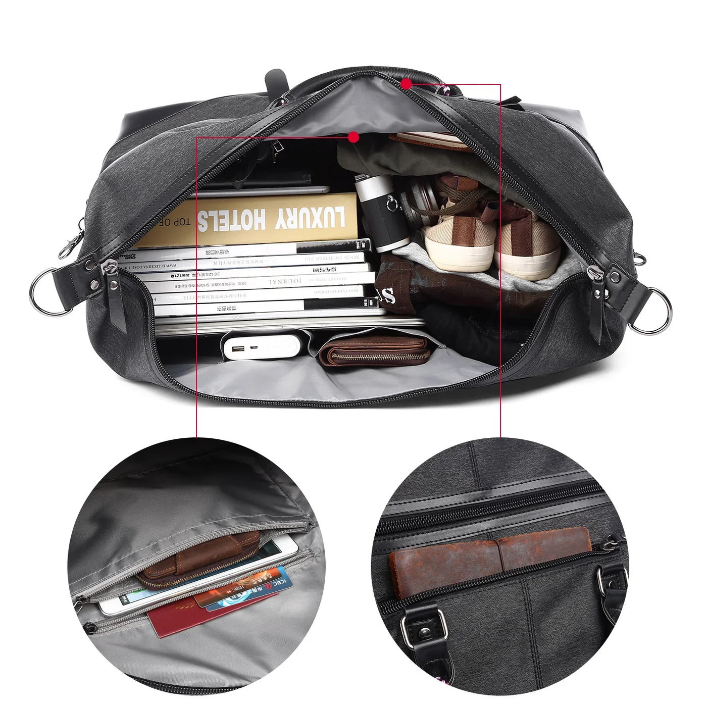 Exoro | Wasserdichte Reisetasche Groß für Männer Sportreisen