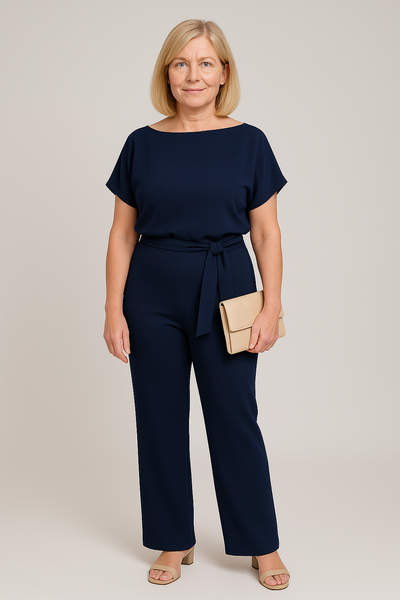 Eleganter Damen Sommer-Jumpsuit - Vielseitiges Design mit Gürtel für Business und Party