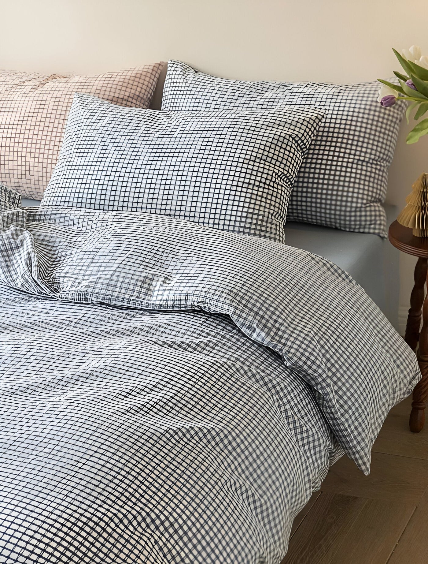 LunaVeil Bettwaren - Baumwolle Ginghan Stil Bettdecke Set