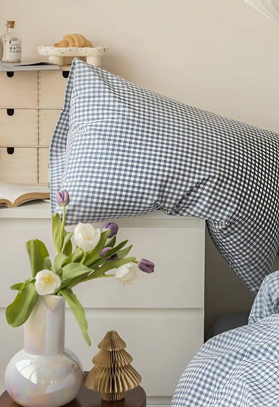 LunaVeil Bettwaren - Baumwolle Ginghan Stil Bettdecke Set